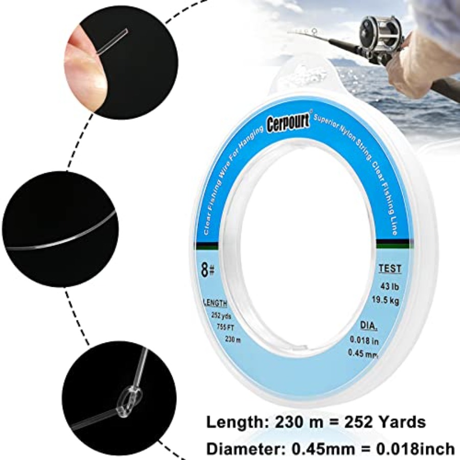 Clear Fishing Wire, 755FT Mono - Monofilament Line 리뷰 및 가격
