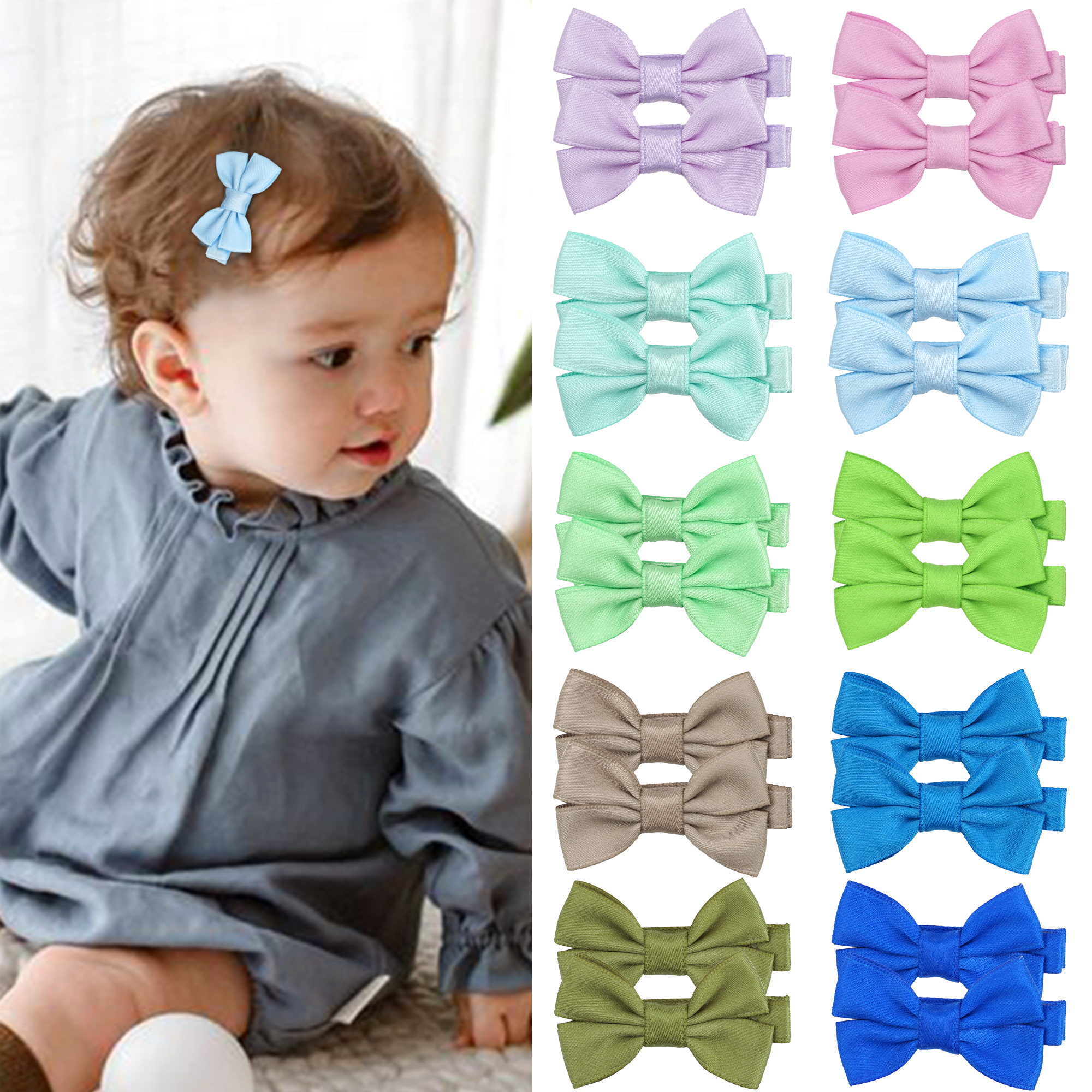 12/20 Pcs 2Inch Baby Hair Bows - Tippet Line 리뷰 및 가격